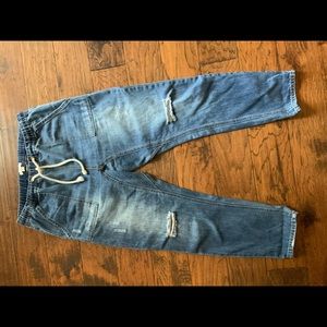 Easel pull on denim joggers